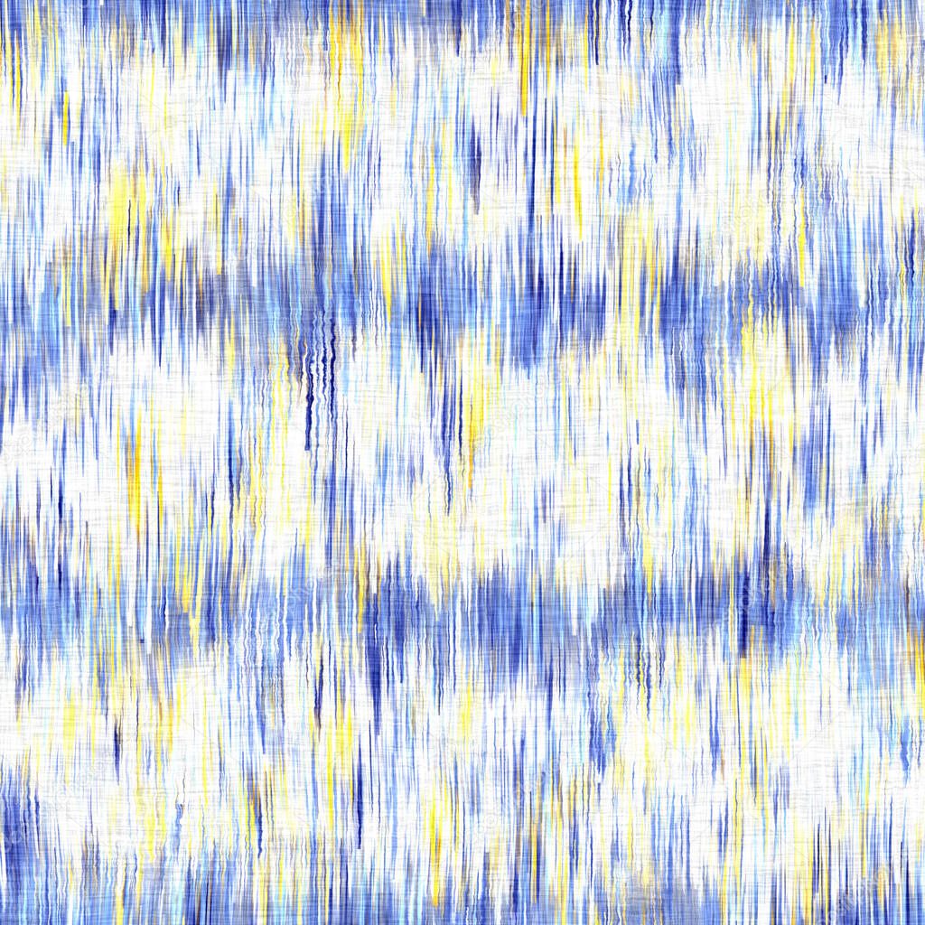 Blurry watercolor washed out woven linen texture background. Grunge distressed tie dye melange seamless pattern. Variegated ombre batik effect all over print.