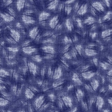 Kusursuz çivit desenli. Mavi örülmüş boro keten pamuk boyalı efekt arka planı. Japonlar batik direncini tekrarlıyor. Tekstil izlerinin her yerinde Asya çizgileri var..