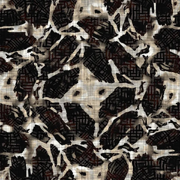 Kusursuz modern sepia camo baskı dokusu arka planı. Benekli kamuflaj deri desenli tekstil kumaş. Hırıltılı, bulanık çarşaflar her yerde. 