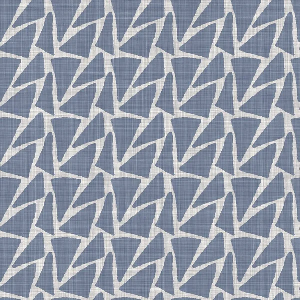 Bezešvé francouzské farmy prádlo geometrický blok tisk pozadí. Provence modré šedé rustikální vzor textury. Shabby elegantní styl starý tkaný rozmazaný textil po celém tisku. — Stock fotografie