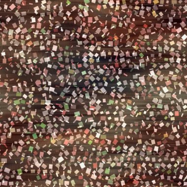 Kare konfeti parti dokusu arka planı. Sihirli kare renkli, noktasız desen. Çok renkli, ışıltılı, çeşitli renkte serpiştirilmiş. Yazının her yerinde neşeli bulanıklık efekti. 