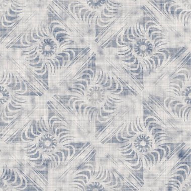 Kusursuz Fransız çiftlik evi kumaş desenli. Provence mavi beyaz dokuma dokusu. Kalitesiz şık dekoratif kumaş arka planı. Her yerde tekstil kırsalı var.