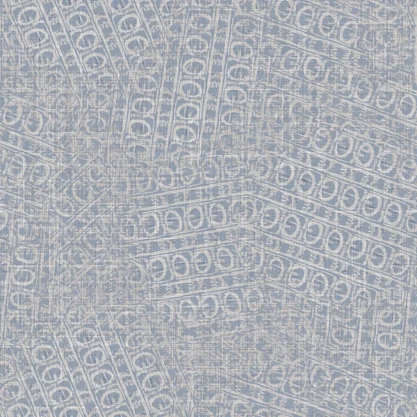 Zökkenőmentes francia parasztház vászon foltos nyomtatott háttér. Provence kék szürke vászon rusztikus minta textúra. Shabby divatos stílus elhasznált szőtt elmosódott len textil minden nyomtatott. — Stock Fotó