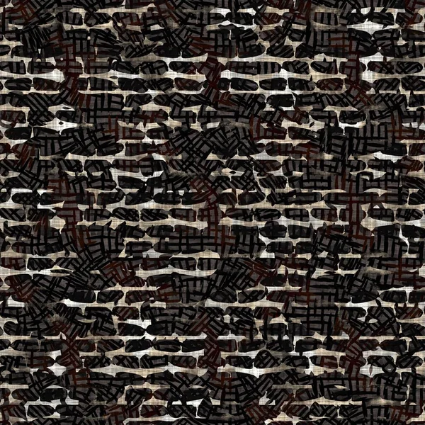 Sin costuras moderno sepia camo impresión textura fondo. Tejido textil de patrón de piel de camuflaje moteado usado. Grunge ropa borrosa áspera por todas partes imprimir —  Fotos de Stock