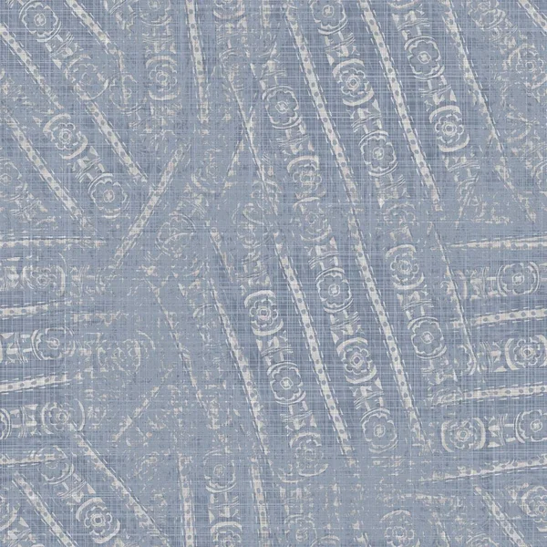 Nahtlose Französisch Bauernhaus Leinen meliert Print Hintergrund. Provence blau grauen Leinen rustikalen Muster Textur. Shabby-Chic-Stil getragen gewebten Unschärfe Flachs Textil auf dem ganzen Druck. — Stockfoto