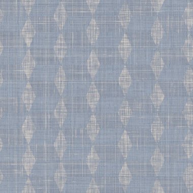 Kusursuz Fransız çiftlik evi keten geometrik blok parmak izi. Provence mavi gri kırsal desen dokusu. Eski püskü stil, eski dokuma kumaş her tarafı bulanık..