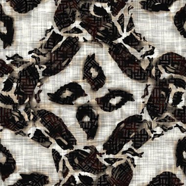 Kusursuz modern sepia camo baskı dokusu arka planı. Benekli kamuflaj deri desenli tekstil kumaş. Hırıltılı, bulanık çarşaflar her yerde. 