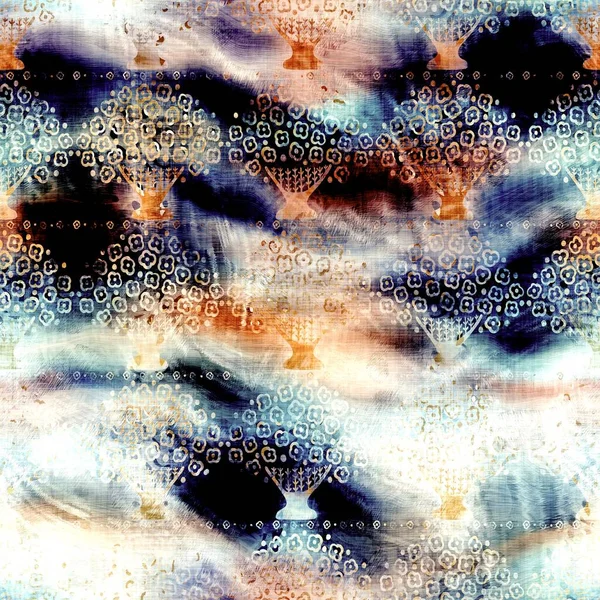 Grunge flou lavé cravate texture fond de teinture. Ondulé vague de mouvement irrégulier motif sans couture. Grunge effet de chaos de l'encre déformée. Vieilli et usé affligé partout impression — Photo