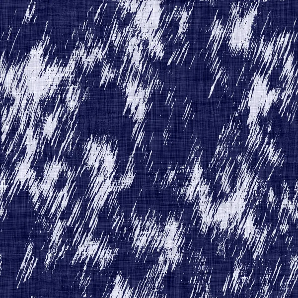 Seamless indigo washed stripe texture. Blue woven boro linen cotton dyed effect background. Japanese repeat batik resist pattern. Asian striped all over textile print. — Stock Photo, Image