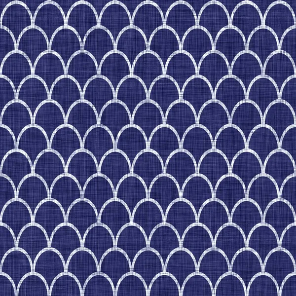 Textura geométrica indigo sem costura. Azul marinho tecido geo forma algodão tingido efeito fundo. japonês repetição batik resistir abstrato motivo padrão. Fusão asiática em toda a impressão de pano de borrão têxtil. — Fotografia de Stock