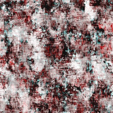 Lekeli grunge lekesi, duvar kabuğu desenli arka plan. Aqua mavisi gri kırsal tekrarlı kumaş. Kusursuz sıva, kaba, yaşlanmış fayans malzemesi. Dekoratif soluk sıkıntılı bulanıklık tüm parmak izi