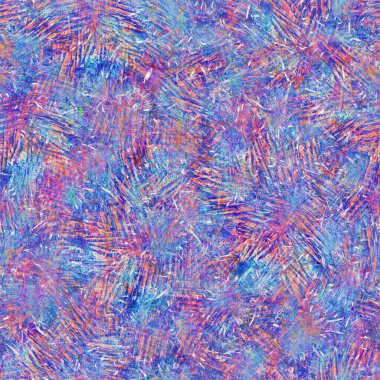 Kusursuz yaz boho 'su parmak izini sildi. Grunge hafif suluboya kolaj dokusu arka planı. Plaj desenli tekstil kumaşı. Boya mavisi, pastel, bulanık, püre, her yerde arıza var. 