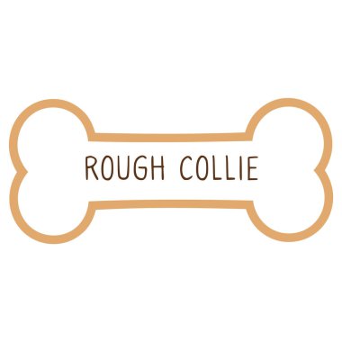 Yakalı köpek künyesi vektör klipinde şirin bir İskoç Collie metni. Hayvan kimliği için safkan köpek kimlik madalyası. Evcil köpeğe karşı evcil köpek.. 