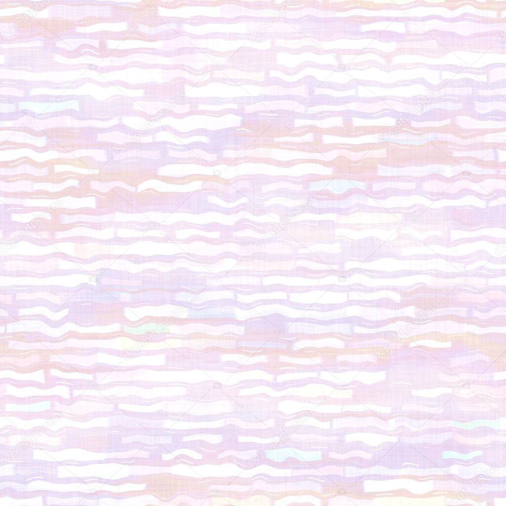 Light pale pastel tie dye stripe texture background. Washed out soft textured white seamless pattern. Broken stripe space dyed blur effect all over print. 