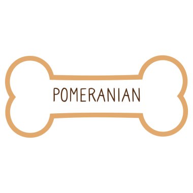Yakalı köpek künyesi vektör klipinde Pomeranian metni. Hayvan kimliği için safkan köpek kimlik madalyası. Evcil köpeğe karşı evcil köpek.. 
