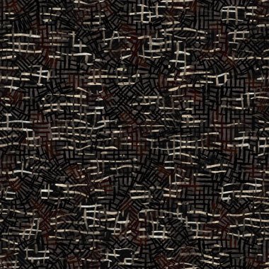 Kusursuz sepia grunge çizgili iz dokusu arka planı. Benekli, doğrusal çizgili, tekstil kumaş. Hırıltılı, bulanık çarşaflar her yerde. 