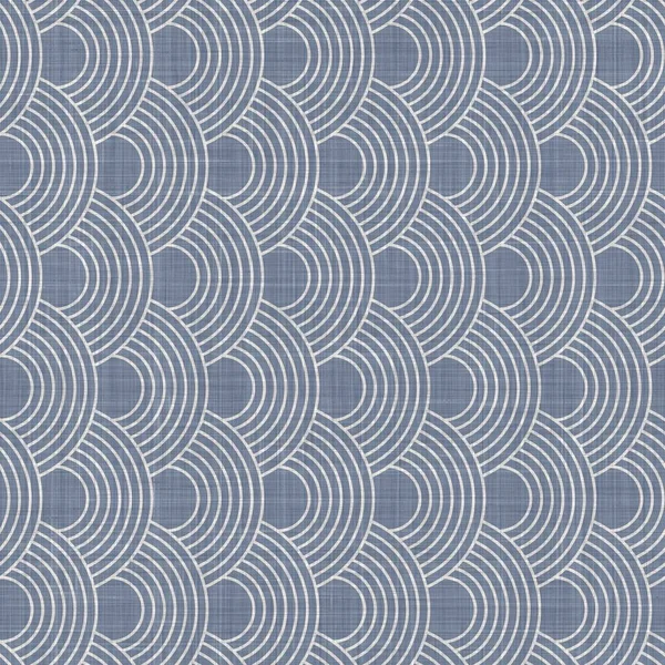 Fondo de impresión geométrica de bloque de lino de granja francesa sin costuras. Provenza azul gris rústico patrón textura. Shabby chic estilo viejo tejido borroso textil por todas partes imprimir. — Foto de Stock