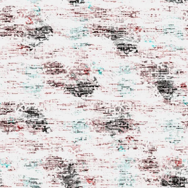 Fläckig grunge blotch vågigt rand mönster bakgrund. Worn aqua blue red rustic nautical repeat swatch. Horisontell våg randig sömlös kakel material. Dekorativ bleknad bedrövad oskärpa över hela trycket — Stockfoto