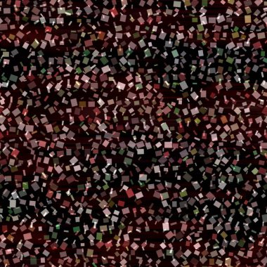 Kare konfeti parti dokusu arka planı. Sihirli kare renkli, noktasız desen. Çok renkli, ışıltılı, çeşitli renkte serpiştirilmiş. Yazının her yerinde neşeli bulanıklık efekti. 