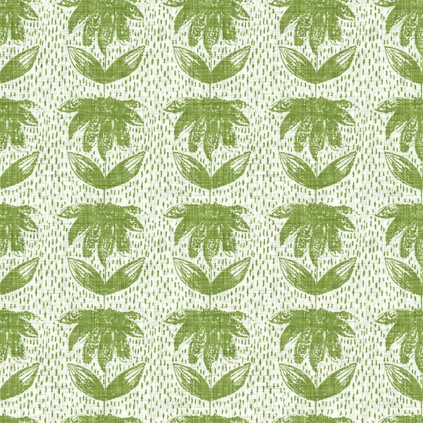 Acuarela verde flor motivo fondo. Patrón inconsútil caprichoso pintado a mano. Textil de lino floral moderno para la decoración del hogar de primavera y verano. Escándalo decorativo estilo naturaleza por todas partes imprimir —  Fotos de Stock