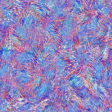 Kusursuz yaz boho 'su parmak izini sildi. Grunge hafif suluboya kolaj dokusu arka planı. Plaj desenli tekstil kumaşı. Boya mavisi, pastel, bulanık, püre, her yerde arıza var. 