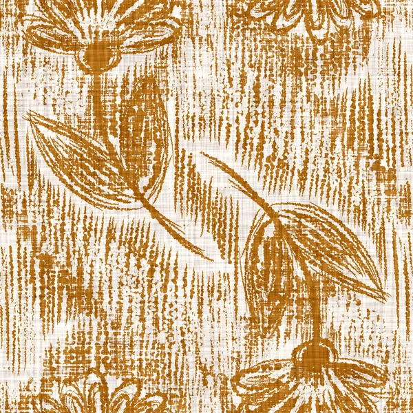 Υδατογραφία πορτοκαλί λουλούδι μοτίβο φόντο. Ζωγραφισμένο στο χέρι γήινο ιδιότροπο μοτίβο χωρίς ραφή. Σύγχρονη floral λινό ύφασμα για την άνοιξη σπίτι καλοκαίρι. Διακοσμητικό σκάνδαλο στυλ πολύχρωμο φύση σε όλη την εκτύπωση — Φωτογραφία Αρχείου