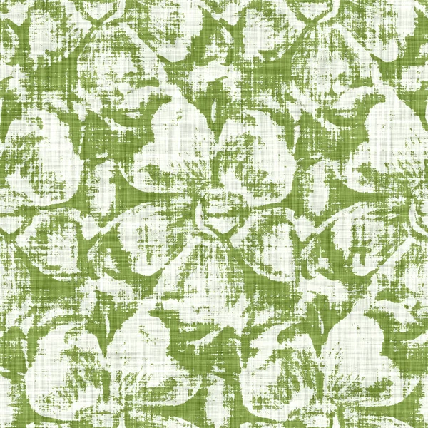 Aquarel groene bloem motief achtergrond. Handgeschilderd aards grillig naadloos patroon. Modern bloemenlinnen textiel voor de lente zomer home decor. Decoratieve scandi stijl natuur overal print — Stockfoto