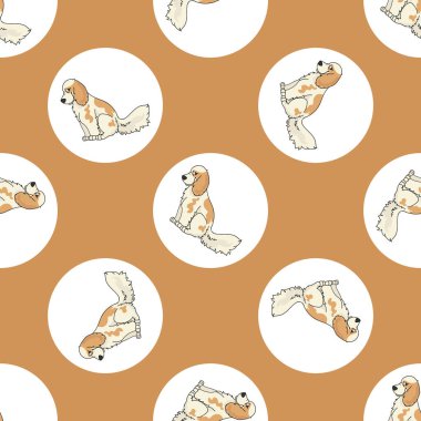 Tatlı çizgi film Cocker Spaniel köpek vektör Clipart. Köpek kulübümüz için soylu köpek yavrusu. Evcil hayvan salonu illüstrasyon maskotu için safkan evcil köpek yavrusu eğitimi. İzole köpek cinsi.. 