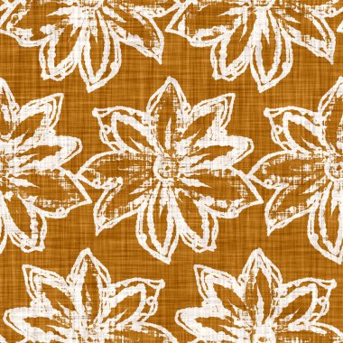 Suluboya portakal çiçeği motifi arka planı. Elle boyanmış dünyevi, tuhaf, pürüzsüz desen. Bahar evi için modern keten kumaş. Dekoratif Skandi stili baskının her yerinde renkli doğa