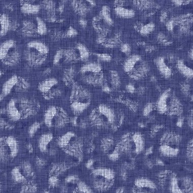 Kusursuz çivit desenli. Mavi örülmüş boro keten pamuk boyalı efekt arka planı. Japonlar batik direncini tekrarlıyor. Tekstil izlerinin her yerinde Asya çizgileri var..