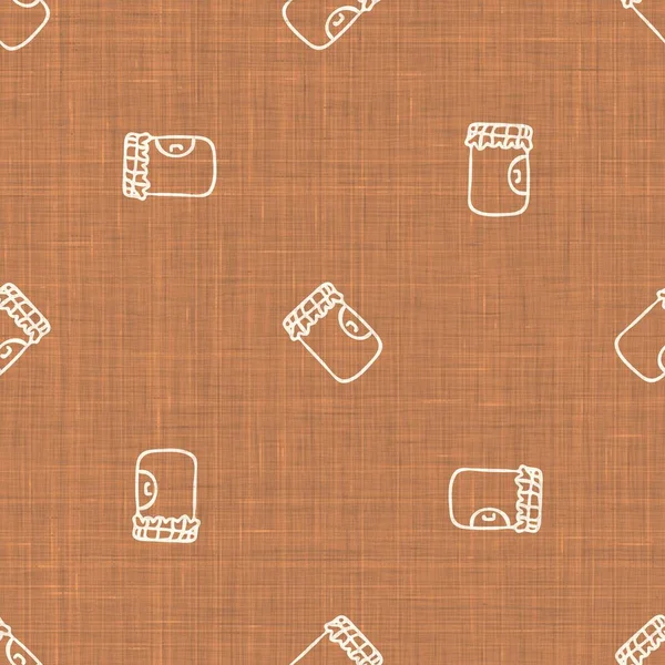 Seamless background kitchen jam jar gender neutral pattern. Whimsical minimal earthy 2 tone color. Kids nursery wallpaper or boho cartoon bug fashion all over print.