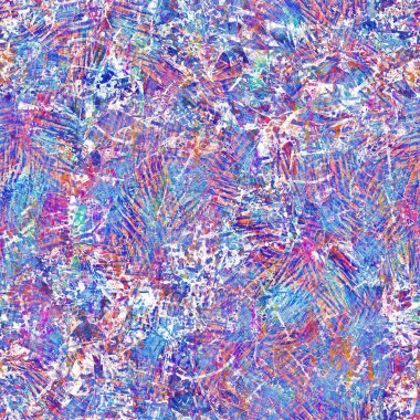 Kusursuz yaz boho 'su parmak izini sildi. Grunge hafif suluboya kolaj dokusu arka planı. Plaj desenli tekstil kumaşı. Boya mavisi, pastel, bulanık, püre, her yerde arıza var. 