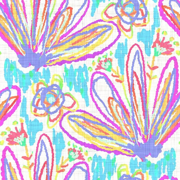 Suluboya çiçek motifi arka planı. Elle boyanmış dünyevi, tuhaf, pürüzsüz desen. Yaz evi dekorasyonu için modern keten kumaş. Dekoratif Skandi stili baskının her yerinde renkli doğa — Stok fotoğraf