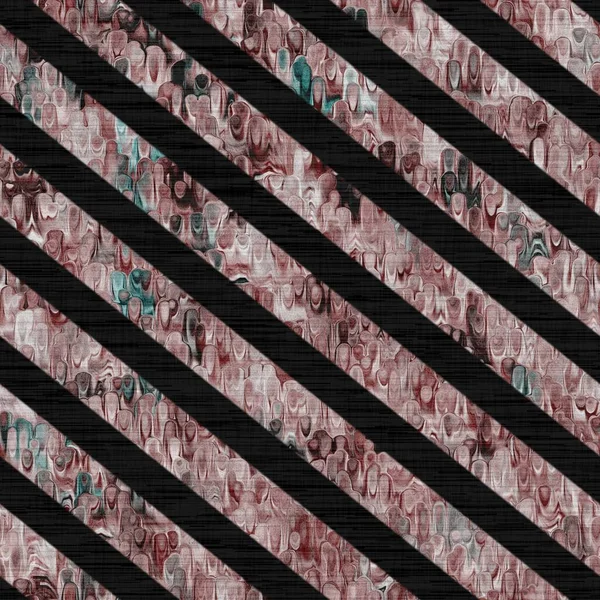 Marmóreo rústico blotch listra tecido fundo padrão. Worn azul grunge vermelho abstrato resistir. Diagonal listrado material de telha sem costura. Desvanecimento digital decorativo desfocado borrão angustiado por toda a impressão. — Fotografia de Stock