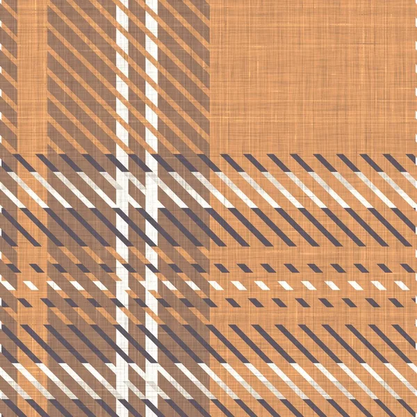 漂亮的中性格子呢无缝图案。检查苏格兰法兰绒印花为凯尔特家庭装饰。适合高地粗花呢流行的平面设计。Tiled Rustic houndstooth grid. — 图库照片