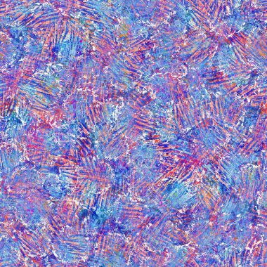 Kusursuz yaz boho 'su parmak izini sildi. Grunge hafif suluboya kolaj dokusu arka planı. Plaj desenli tekstil kumaşı. Boya mavisi, pastel, bulanık, püre, her yerde arıza var. 