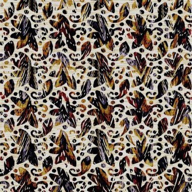 Kusursuz sepia grunge desenli arkaplan. Giyinik çiçek desenli tekstil kumaşı. Hırıltılı, bulanık çarşaflar her yerde. 