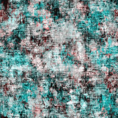 Lekeli grunge lekesi, duvar kabuğu desenli arka plan. Aqua mavisi gri kırsal tekrarlı kumaş. Kusursuz sıva, kaba, yaşlanmış fayans malzemesi. Dekoratif soluk sıkıntılı bulanıklık tüm parmak izi