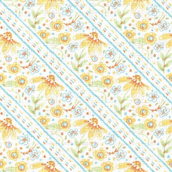 Aquarell Blume Motiv Hintergrund. Handbemalte erdige wunderliche nahtlose Muster. Modernes florales Leinen-Textil für die Dekoration des Frühlings und Sommers. Dekorative Scandi Stil bunte Natur auf dem ganzen Druck — Stockfoto