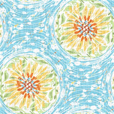 Suluboya çiçek motifi arka planı. Elle boyanmış dünyevi, tuhaf, pürüzsüz desen. Yaz evi dekorasyonu için modern keten kumaş. Dekoratif Skandi stili baskının her yerinde renkli doğa