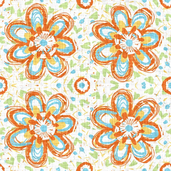 Fondo motivo flor acuarela. Patrón inconsútil caprichoso pintado a mano. Textil de lino floral moderno para la decoración del hogar de primavera y verano. Estilo de escándalo decorativo naturaleza colorida por todas partes imprimir —  Fotos de Stock