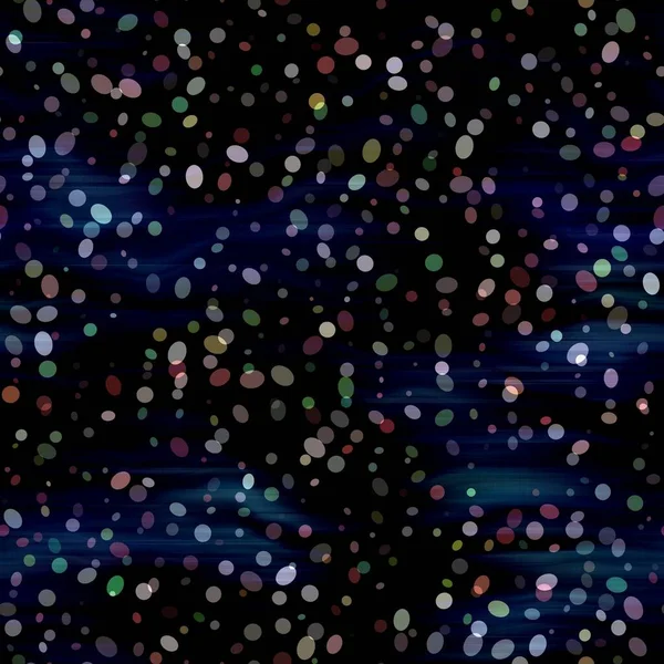 Falling konfetti bokeh fényes textúra háttér. Varázslatos csillogó dotty party zökkenőmentes minta. Multicolor izzó csillogó változatos multicolor fröccsenés elmossa hatása az egész nyomtatás. — Stock Fotó
