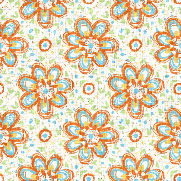 Aquarell Blume Motiv Hintergrund. Handbemalte erdige wunderliche nahtlose Muster. Modernes florales Leinen-Textil für die Dekoration des Frühlings und Sommers. Dekorative Scandi Stil bunte Natur auf dem ganzen Druck — Stockfoto