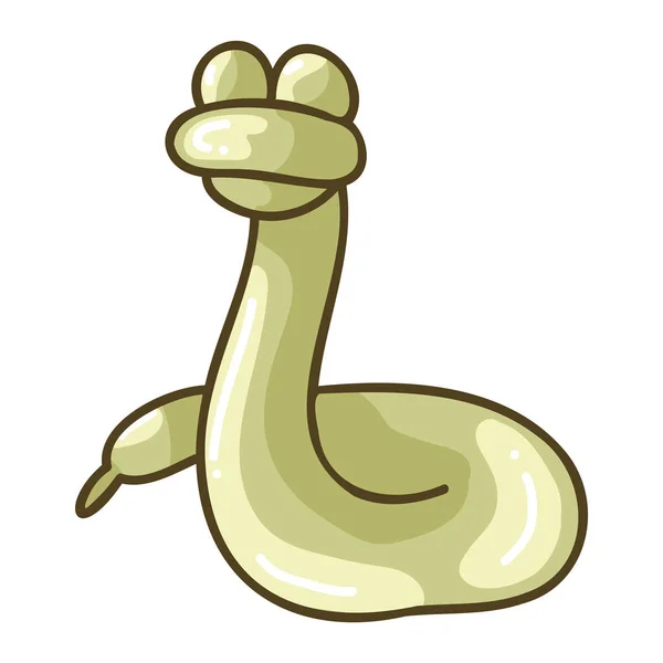 Mignon dessin animé unisexe serpent ballon animal vecteur illustration. Simple fête boho fête autocollant clipart. Genre neutre fun enfants naïf main dessinée gribouille. Clip d'anniversaire style scandinave. — Image vectorielle