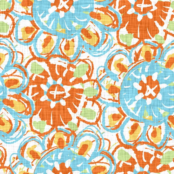 Latar belakang motif bunga warna air. Tangan dicat dengan pola aneh tak terlihat. Modern kain linen tekstil modern untuk dekorasi rumah musim panas. Gaya scandi dekoratif penuh warna di seluruh cetakan — Stok Foto