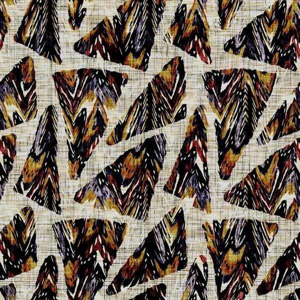Kusursuz sepya grunge geometrik baskı doku arka planı. Sorunlu kumaş desenli tekstil malzemeleri. Grunge kaba coğrafi kumaş baskısı — Stok fotoğraf