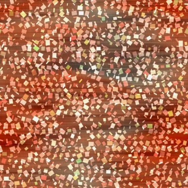 Kare konfeti parti dokusu arka planı. Sihirli kare renkli, noktasız desen. Çok renkli, ışıltılı, çeşitli renkte serpiştirilmiş. Yazının her yerinde neşeli bulanıklık efekti. 