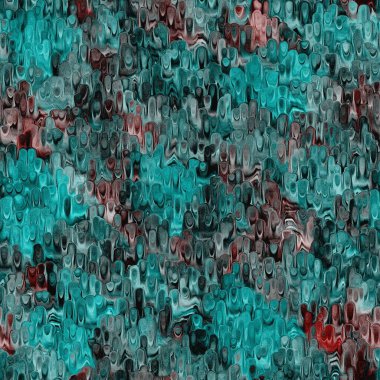 Mermer lekeli lekeli damlalar arka planda. Mavi turkuaz kırmızı grunge soyut tekrarı. Kitap ucu kağıt, pürüzsüz kiremit. Dekoratif italyan dijital mermer baskısı her tarafı bulanık.