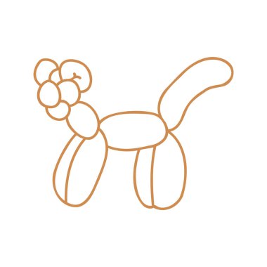 Şirin çizgi film unisex kedi balonu hayvan vektör çizgi çizimi. Basit bir kutlama partisi çıkartması parçası. Cinsiyet ayrımı yapmayan eğlenceli çocuklar el çizimi. Scandi tarzı doğum günü klibi sanatı. 