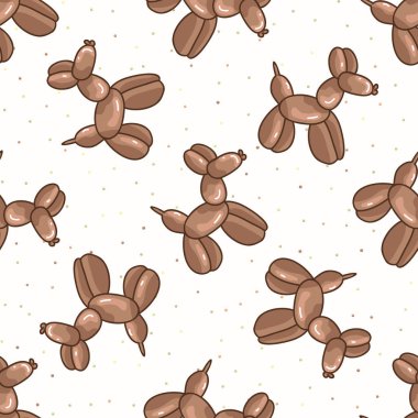 Tatlı çizgi film unisex köpek balonlu hayvan arka planı. El çizimi basit bir boho kutlama evi dekorasyonu. Cinsiyet ayrımı yapmayan, eğlenceli çocuklar. Saf doğum günü.. 